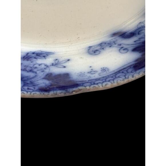 Vintage Flow Blue John Maddock & Sons- England Royal Fine Roseville Plate 9 7/8” - Picture 9 of 13
